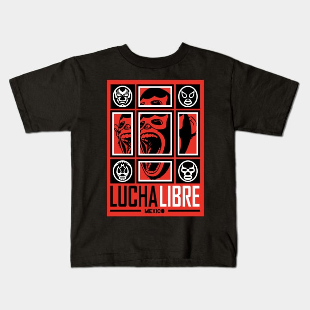 LUCHALIBRE MEXICO Kids T-Shirt by RK58